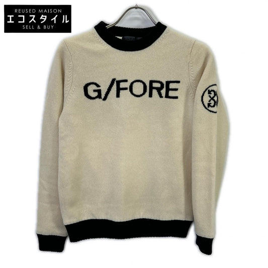 G/FORE ジーフォア アイボリー ウール×カシ×シルク ロゴ ニットトップス トップス