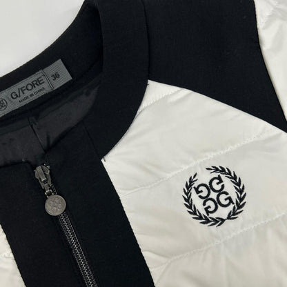 G/FORE 纪梵希 黑色×白色 品牌刺绣 拉链立领羽绒夹克