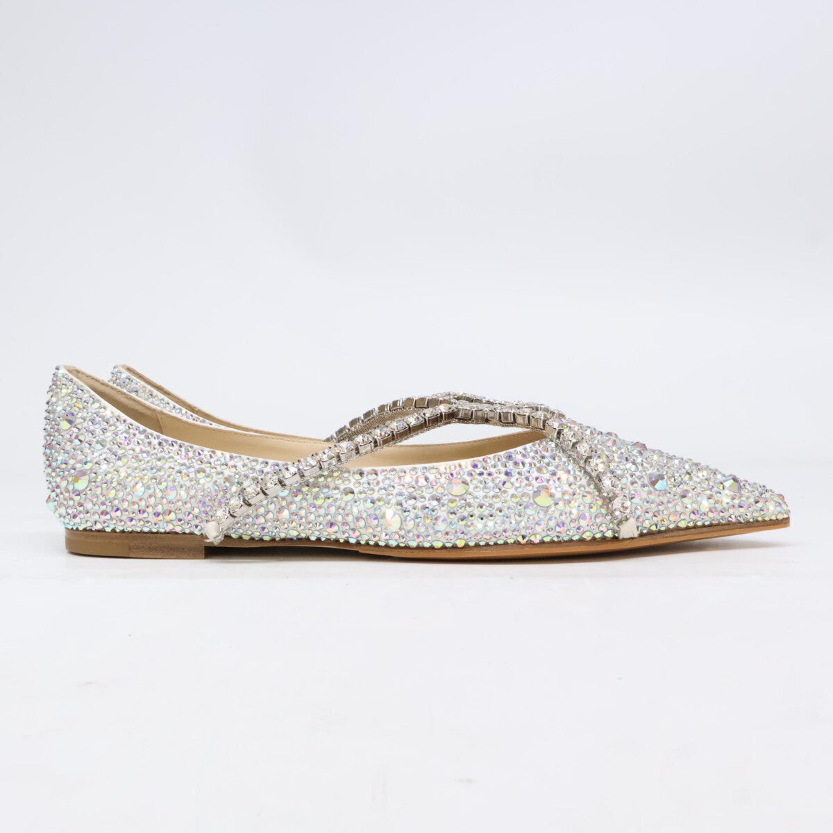 JIMMY CHOO ジミーチュウ 【新品同様】GEBEVI FLAT グリッター フラットシューズ シューズ