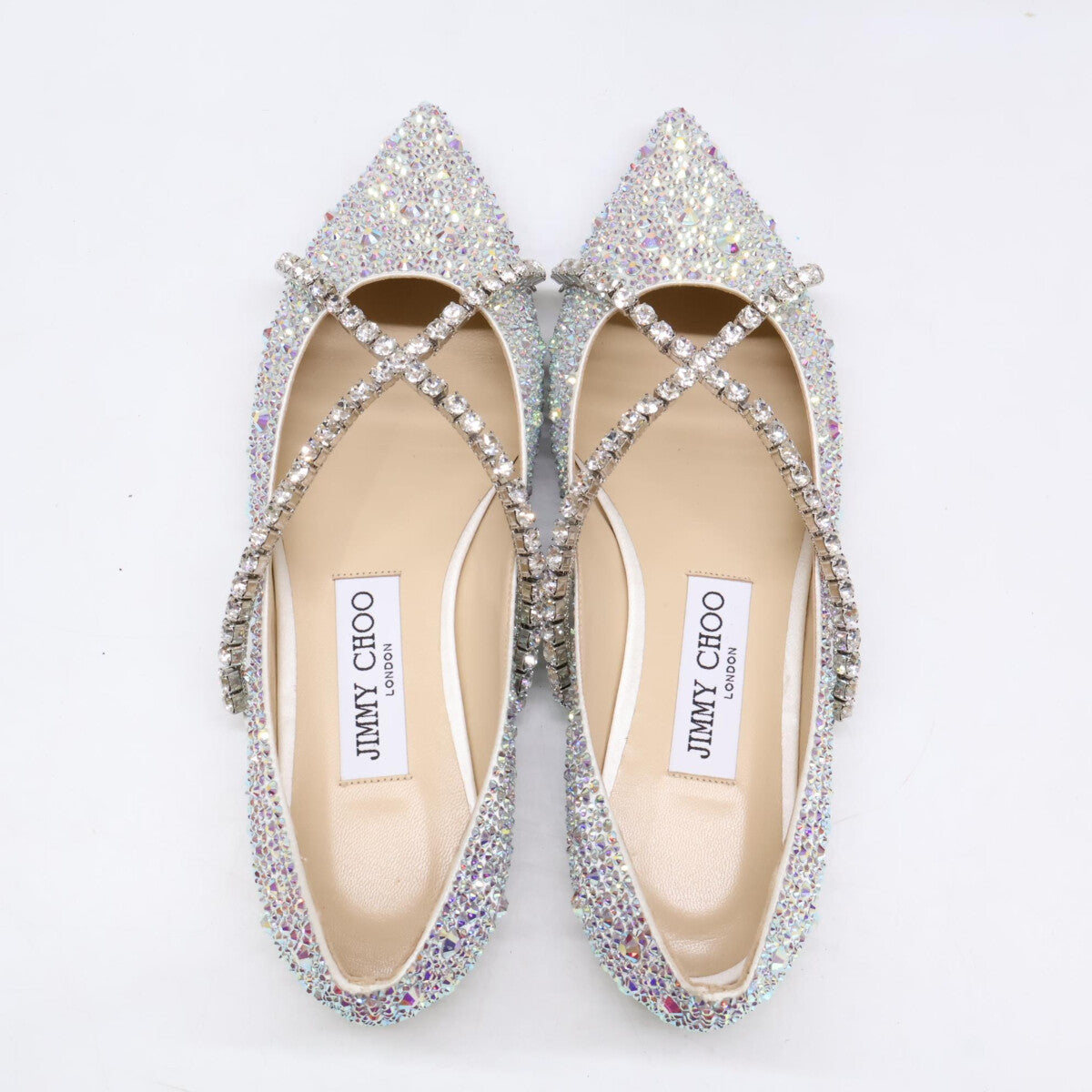 JIMMY CHOO ジミーチュウ 【新品同様】GEBEVI FLAT グリッター フラットシューズ シューズ
