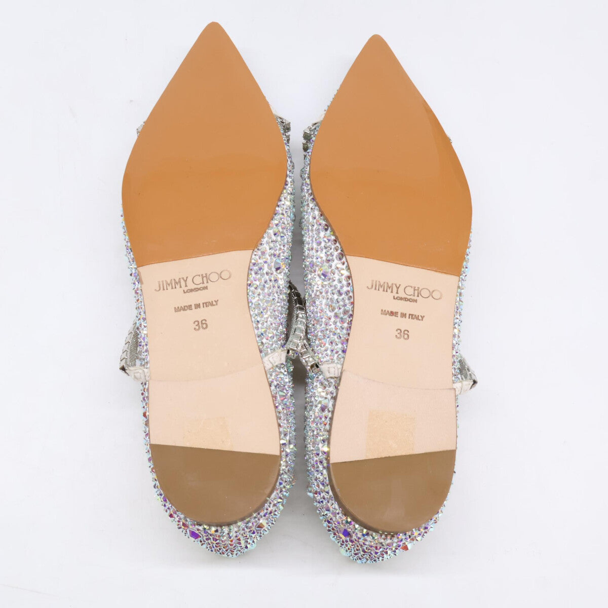 JIMMY CHOO ジミーチュウ 【新品同様】GEBEVI FLAT グリッター フラットシューズ シューズ