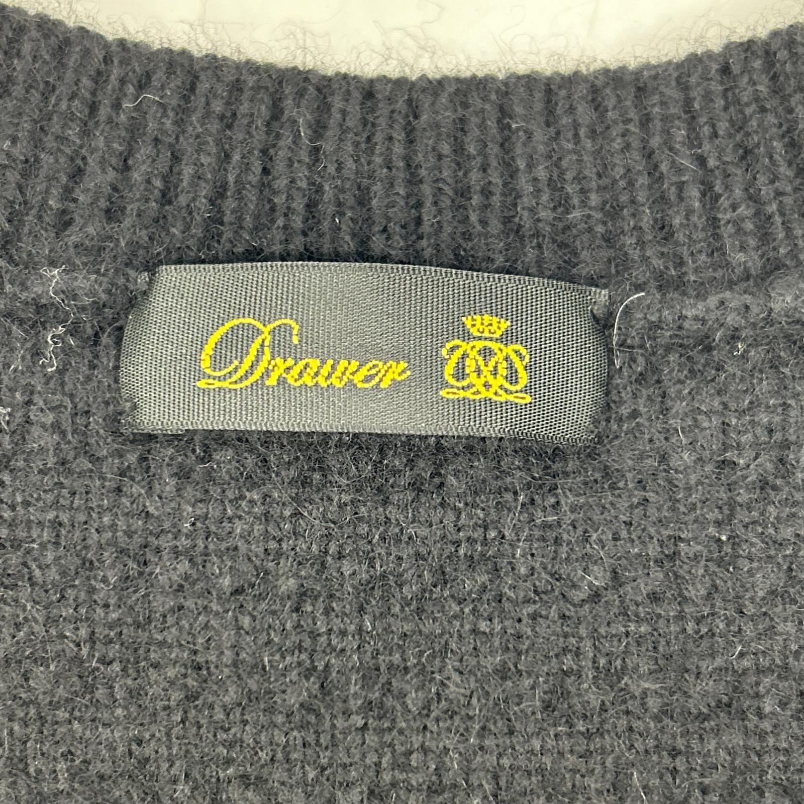 DRAWER ドゥロワー 6518-299-0499 ブラック 7Gフリンジ プルオーバー ノースリーブ ニット トップス