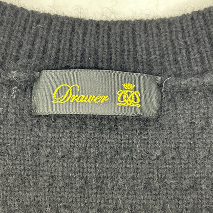 DRAWER ドゥロワー 6518-299-0499 ブラック 7Gフリンジ プルオーバー ノースリーブ ニット トップス