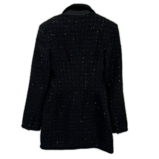 Boucle Blazer Dress 黑色 马海毛混纺西装连衣裙 36 女式