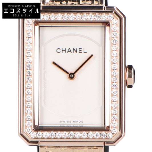 CHANEL シャネル 仕上げ済み H4881 750 べージュゴールド ボーイフレンド ツイード QZ 腕時計 腕時計
