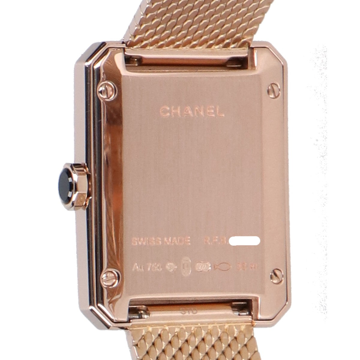 CHANEL シャネル 仕上げ済み H4881 750 べージュゴールド ボーイフレンド ツイード QZ 腕時計 腕時計