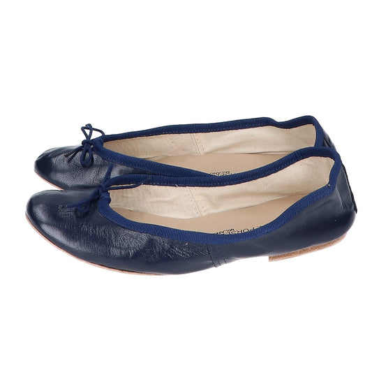 [Like New] Leather Ribbon Motif Ballet Shoes, Size 35, Women's