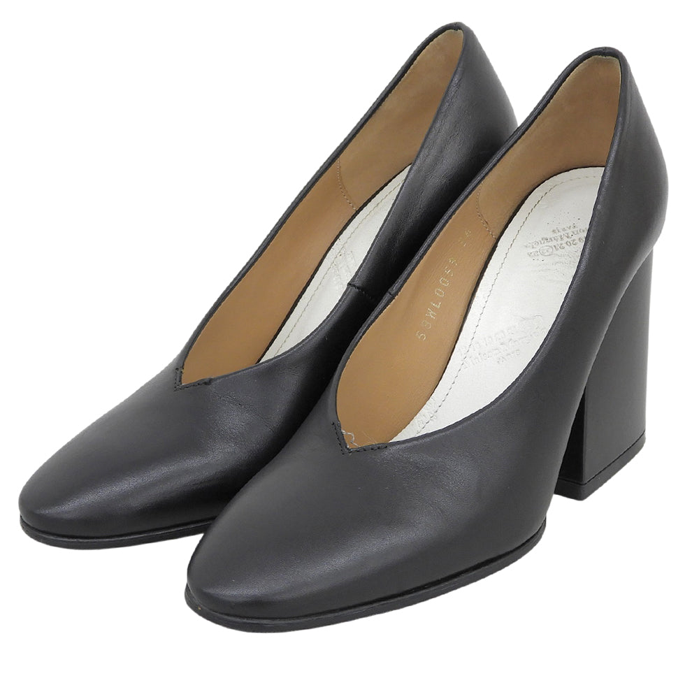 Maison Margiela 马吉拉 V口坡跟鞋 女士 黑色 36 58WL0059 鞋子