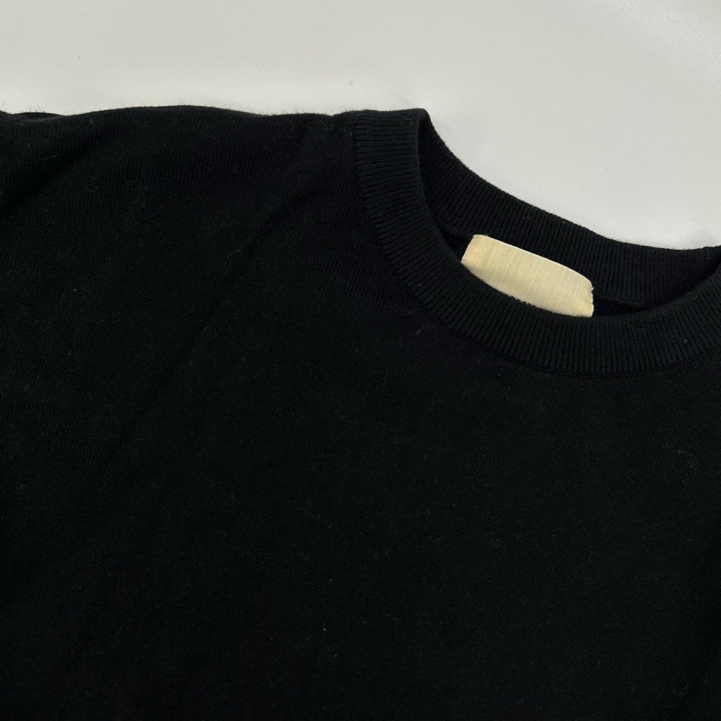 THE SHISHIKUI シシクイ 1323 ブラック コットン×カシミヤ クロップドニット トップス