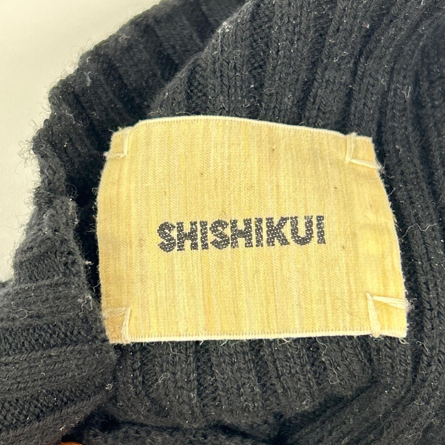 THE SHISHIKUI SHISHIKUI 黑色棉羊毛高领罗纹针织上衣