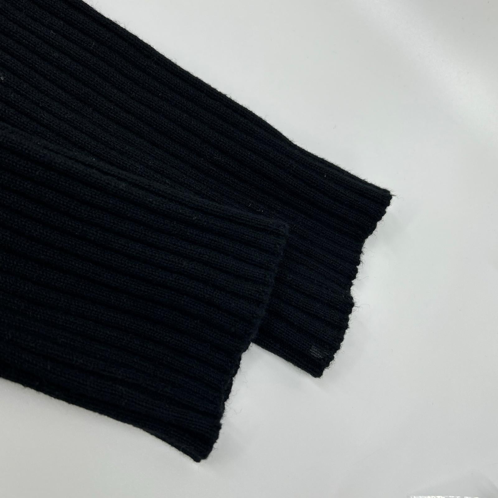 THE SHISHIKUI SHISHIKUI 黑色棉羊毛高领罗纹针织上衣