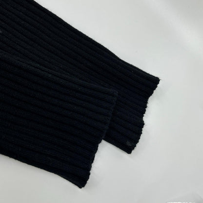 THE SHISHIKUI SHISHIKUI 黑色棉羊毛高领罗纹针织上衣