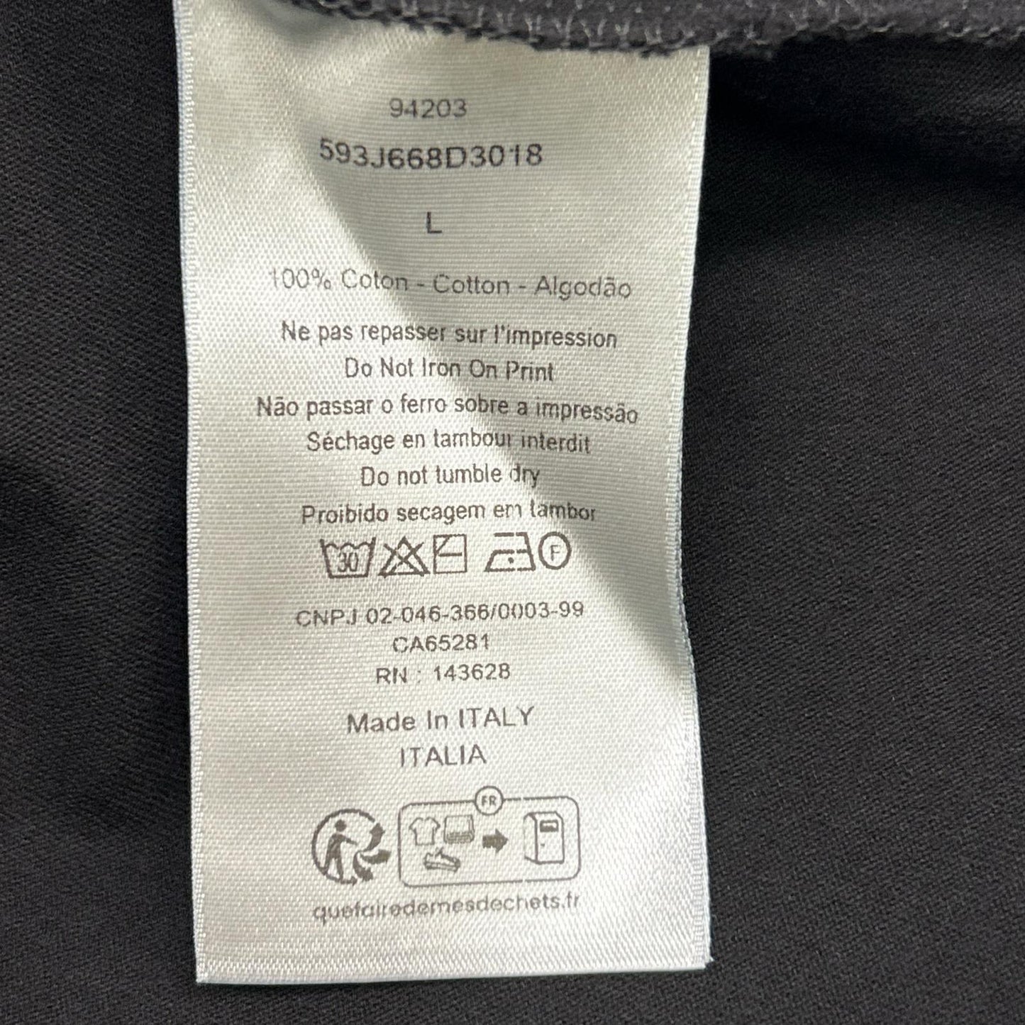 DIOR Dior 593J668D3018 Dior Montaigne Logo T-shirt Top