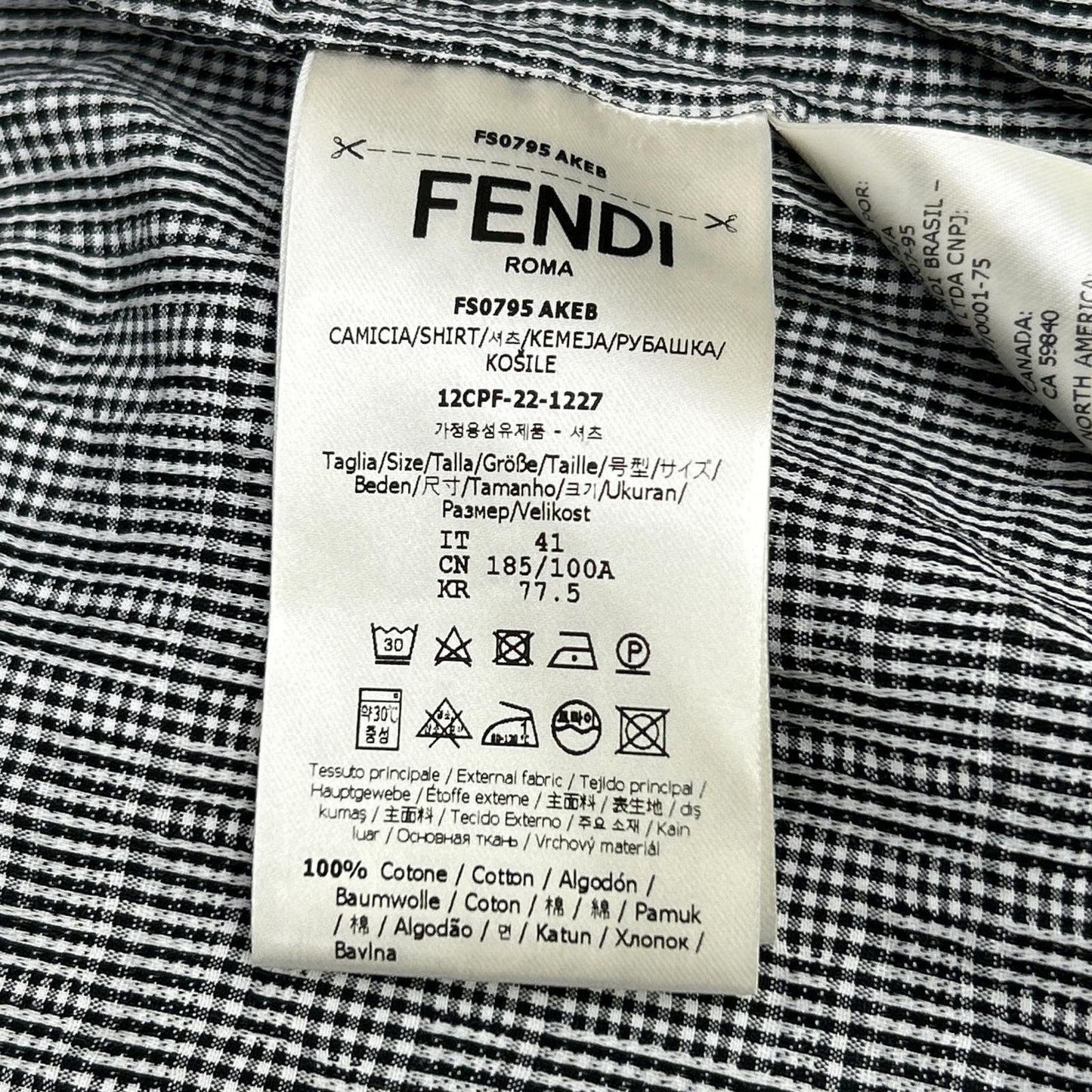 FENDI Fendi 22SS FS0795 All-Over Print Short Sleeve Shirt Top