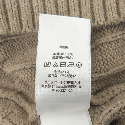 男士米色 L 码麻花针织套头毛衣 上衣 L 码 男士