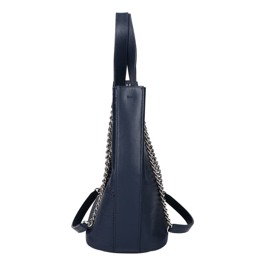 CHANEL AS0487 27 Series Perforated Logo 2-Way Chain Bag Navy Handbag