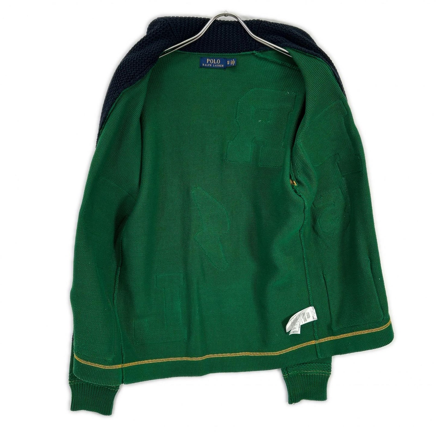 POLO RALPH LAUREN ポロ ラルフローレン グリーン マルチロゴワッペン ショールカラーニットジャケット ジャケット
