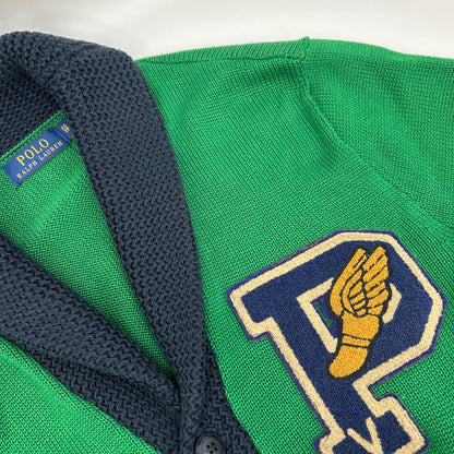 POLO RALPH LAUREN ポロ ラルフローレン グリーン マルチロゴワッペン ショールカラーニットジャケット ジャケット