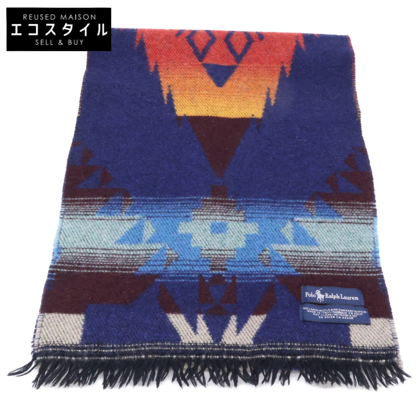 POLO RALPH LAUREN Made in Italy Native Pattern Wool Scarf