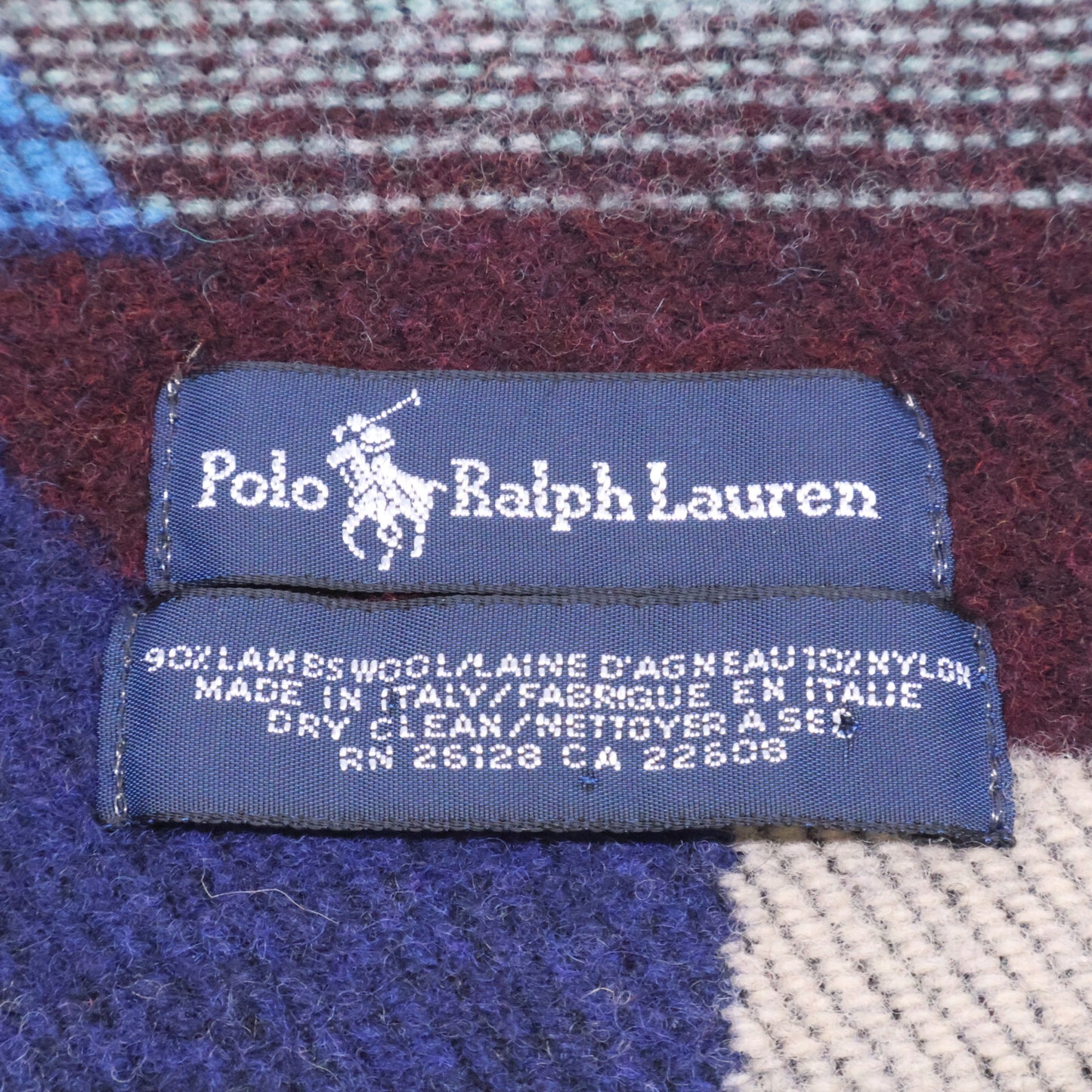 POLO RALPH LAUREN Made in Italy Native Pattern Wool Scarf