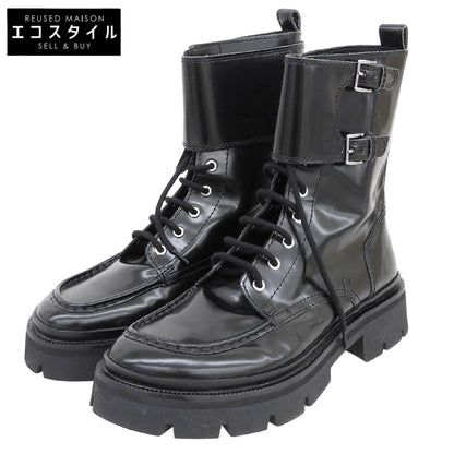 AMI PARIS アミパリス 美品 ダブルストラップ レースアップ ブーツ シューズ メンズ ブラック 44 USV257.AL0071 シューズ