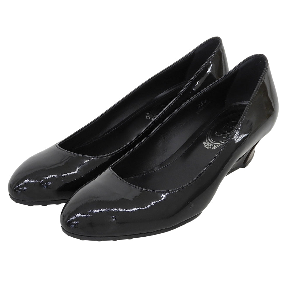 TOD'S トッズ 美品 ローウェッジソール パンプス パテント シューズ レディース ブラック 35.5 シューズ