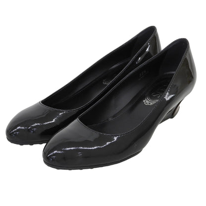TOD'S トッズ 美品 ローウェッジソール パンプス パテント シューズ レディース ブラック 35.5 シューズ