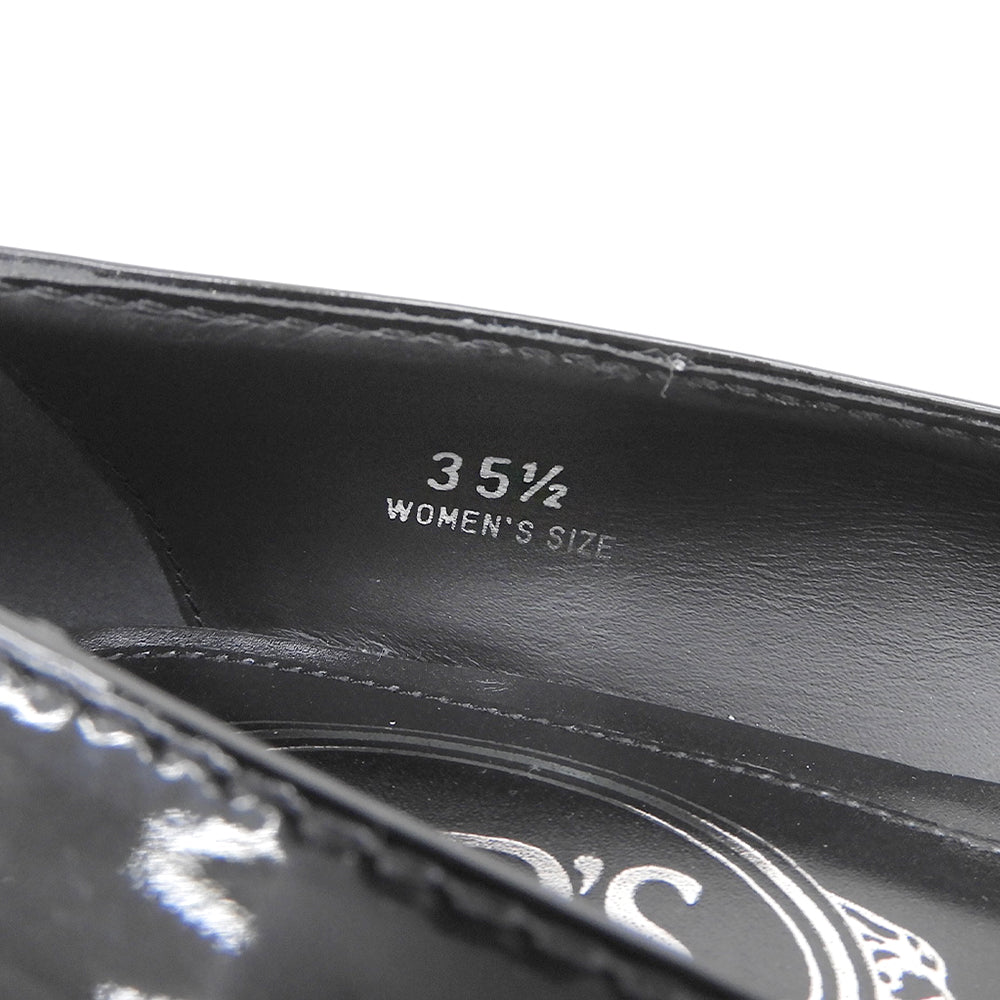TOD'S トッズ 美品 ローウェッジソール パンプス パテント シューズ レディース ブラック 35.5 シューズ