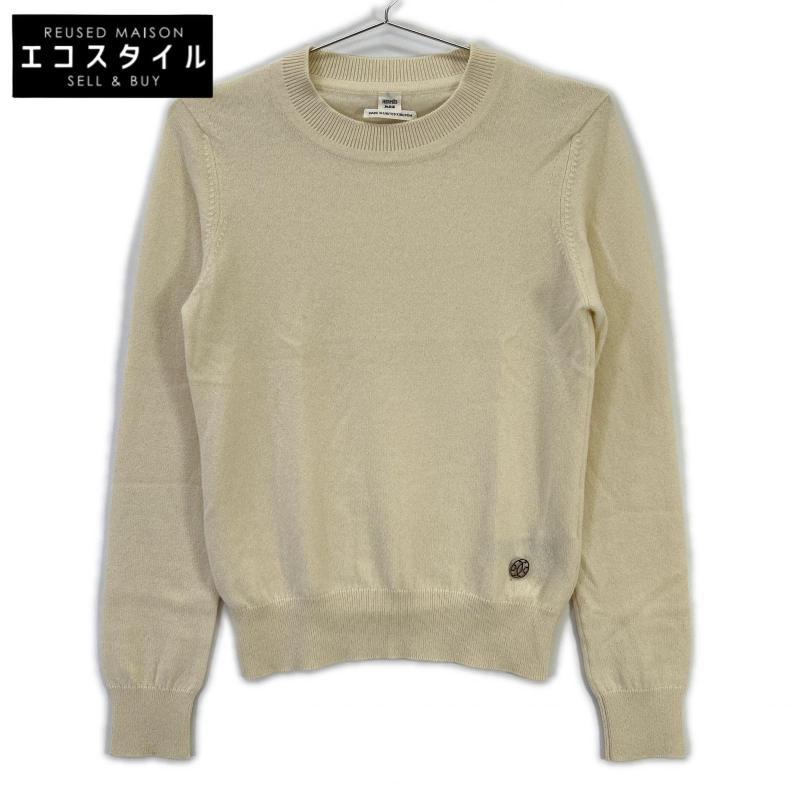 ﾎﾜｲﾄ ｶｼﾐﾔﾆｯﾄｾｰﾀｰ トップス 36 レディース