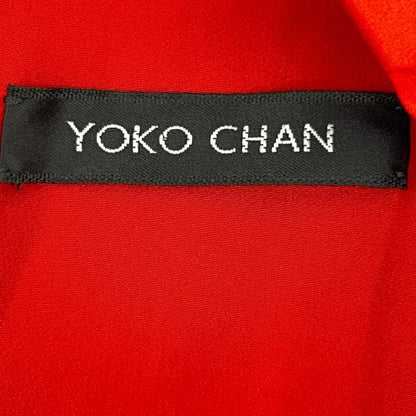YOKOCHAN ヨーコチャン YCSD-215-218 レッド シルク切替 異素材ドッキングワンピース ワンピース