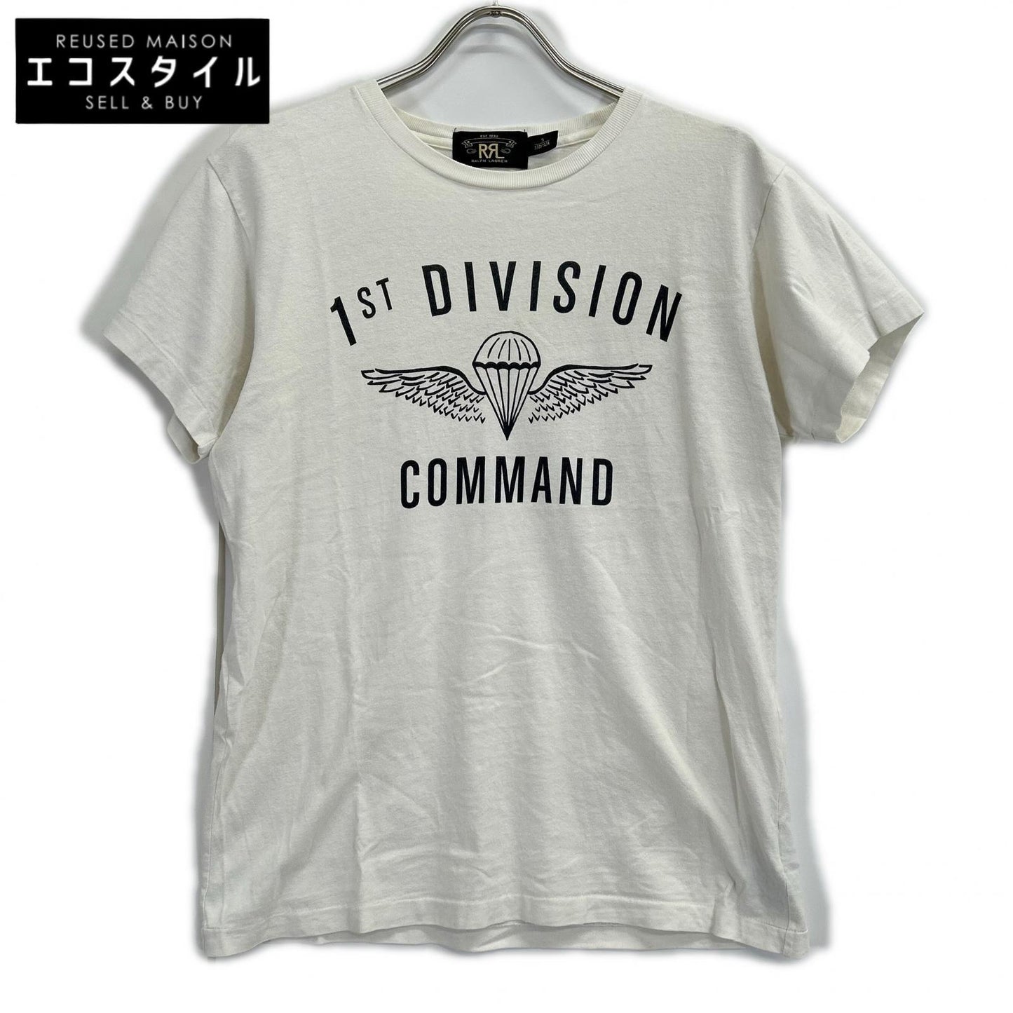 RRL ダブルアールエル 0466171 1st DIVISION COMMAND ホワイト クルーネック Tシャツ トップス