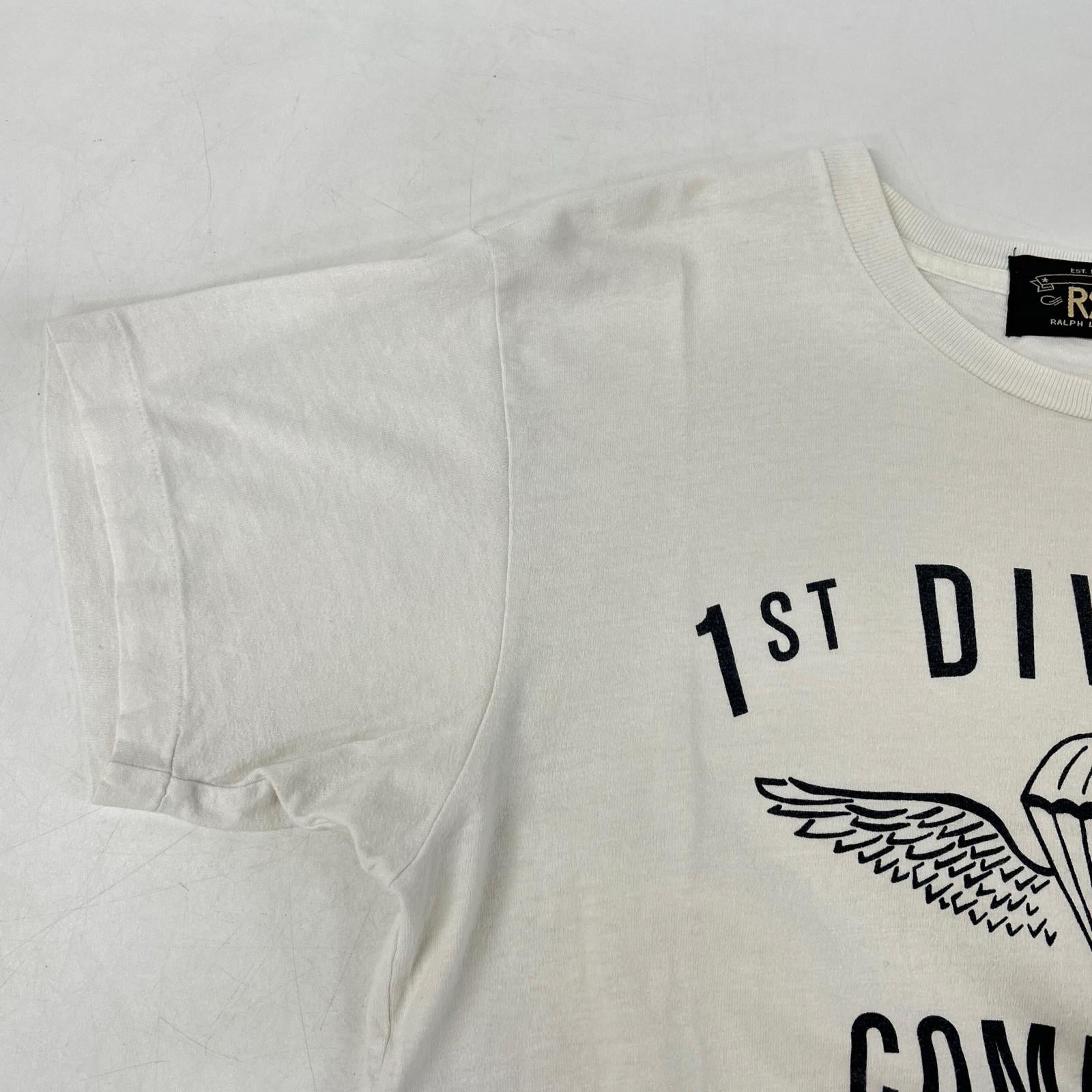 RRL ダブルアールエル 0466171 1st DIVISION COMMAND ホワイト クルーネック Tシャツ トップス