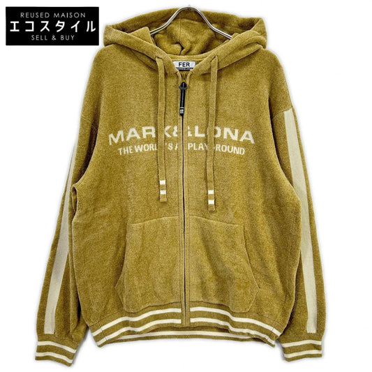 MARK&LONA MARK&LONA MFM-6A-AD10 Beige Plush Velour Touch Hoodie Top