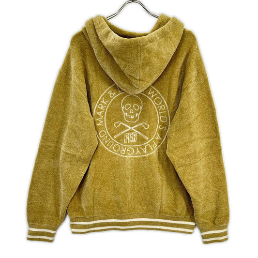 MARK&LONA MARK&LONA MFM-6A-AD10 Beige Plush Velour Touch Hoodie Top