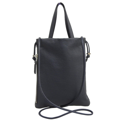FUJITAKA フジタカ 美品 フィノ レザー 2WAY ドローストリングバッグ ハンドバッグ ショルダーバッグ レディース ネイビー ハンドバッグ