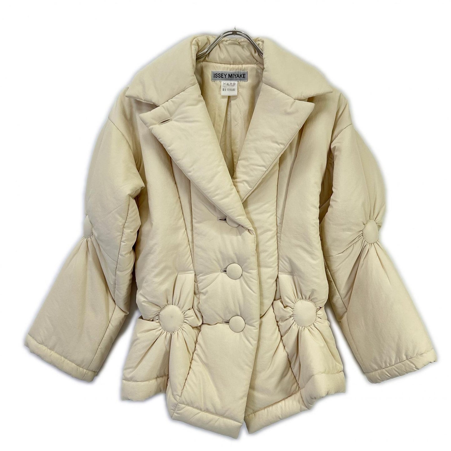 ISSEY MIYAKE イッセイミヤケ 00s IM33FD509 中綿 サークル 変形デザイン ジャケット ホワイト ジャケット