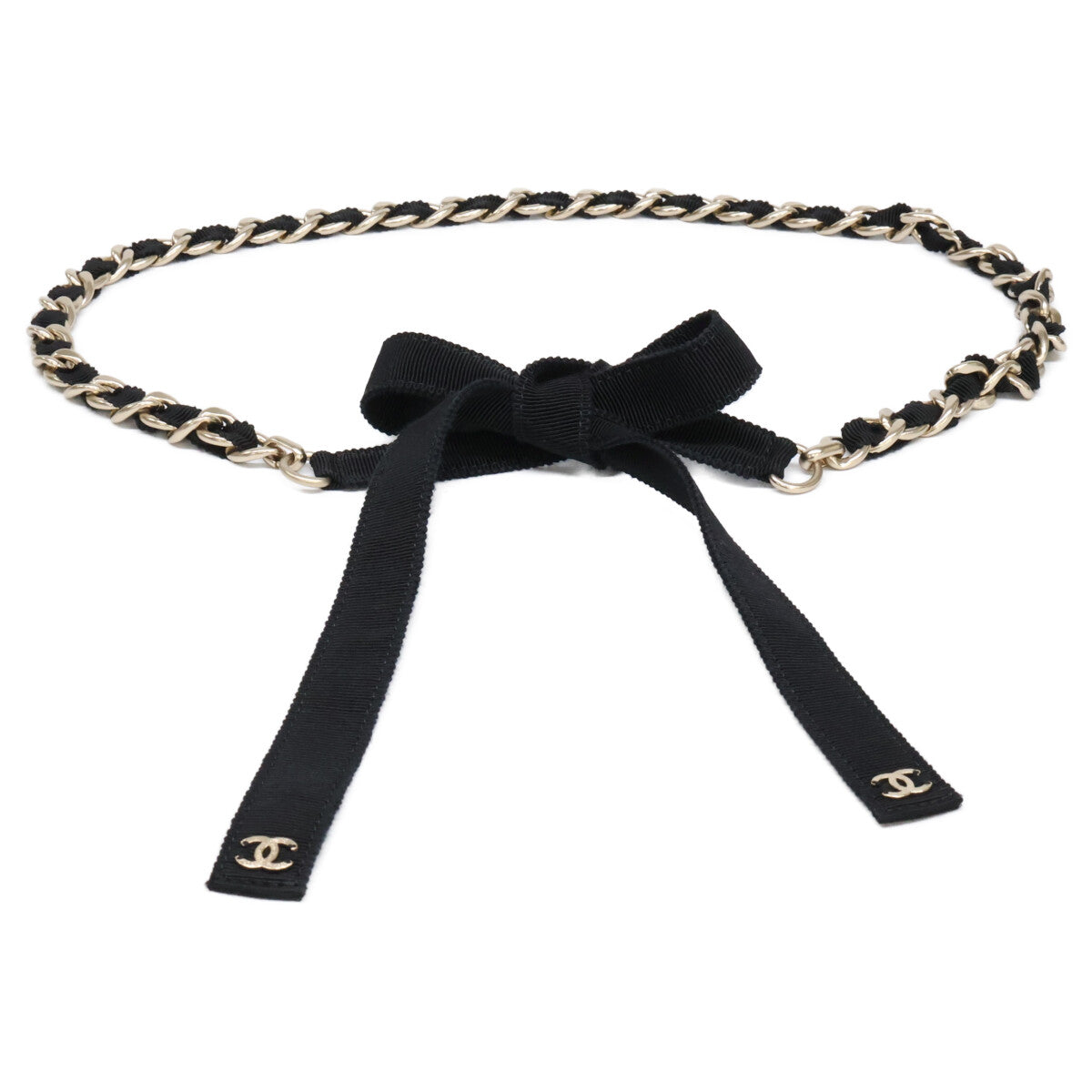 CHANEL シャネル 【美品】G20C ココマーク グログラン チェーン リボン ベルト
