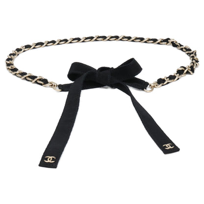CHANEL シャネル 【美品】G20C ココマーク グログラン チェーン リボン ベルト