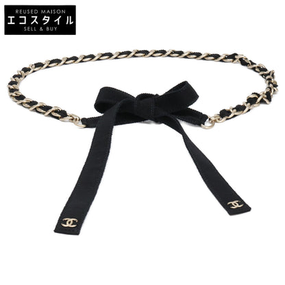 CHANEL シャネル 【美品】G20C ココマーク グログラン チェーン リボン ベルト