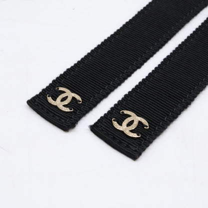 CHANEL シャネル 【美品】G20C ココマーク グログラン チェーン リボン ベルト
