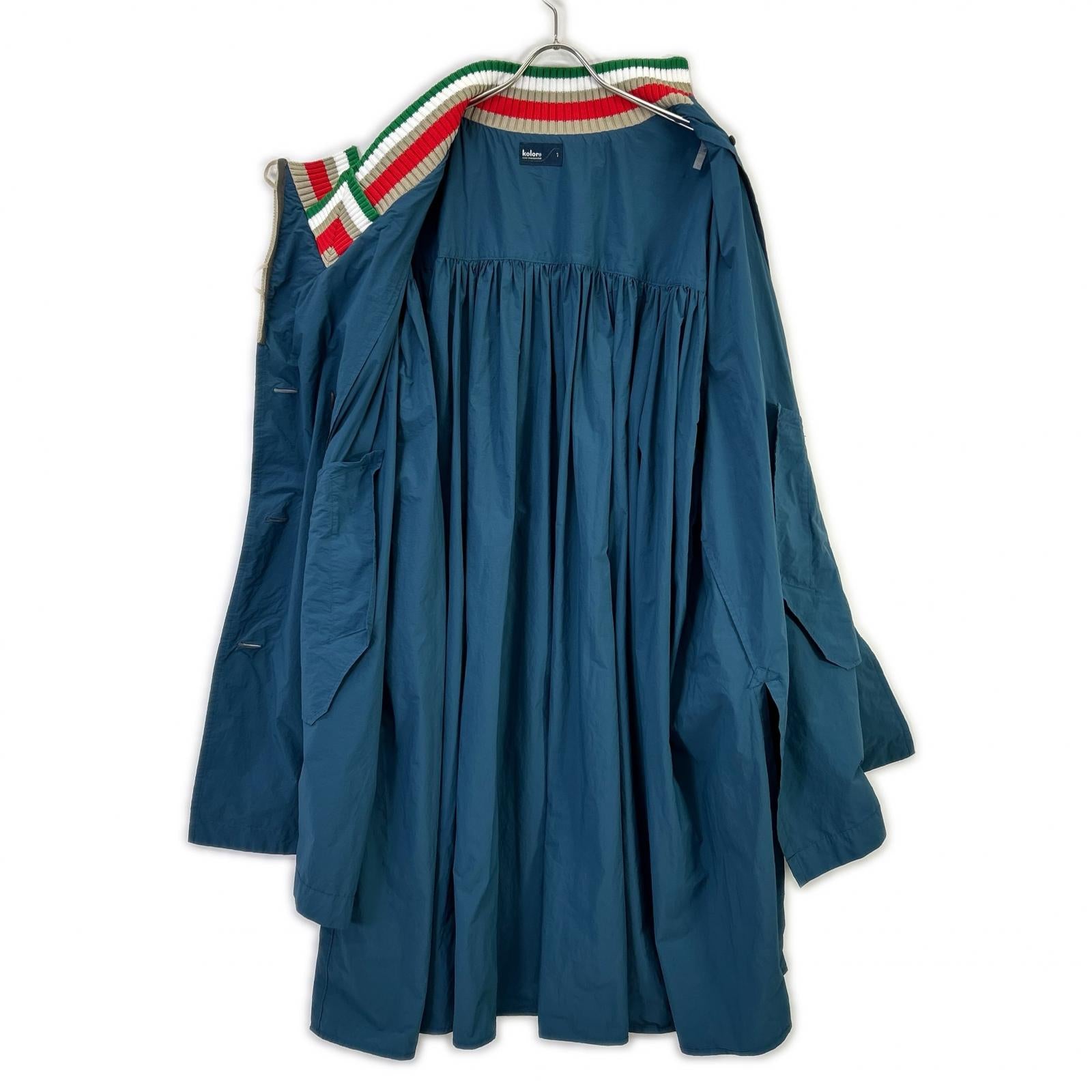 kolor カラー ブルー 22SCL-C03105 製品染めNyタイプライター BLOUSON コート