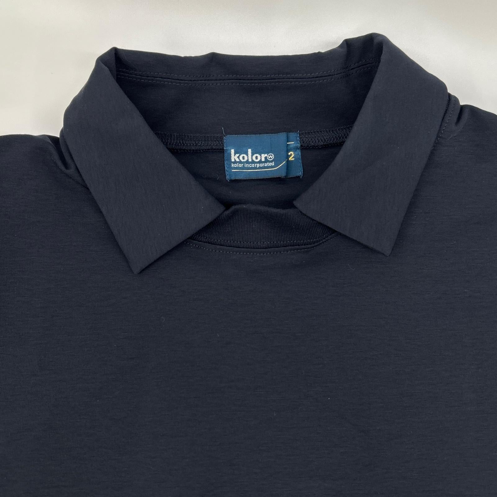 kolor black 22SCL-T07205 high-gauge ponte sleeve-panel shirt tops