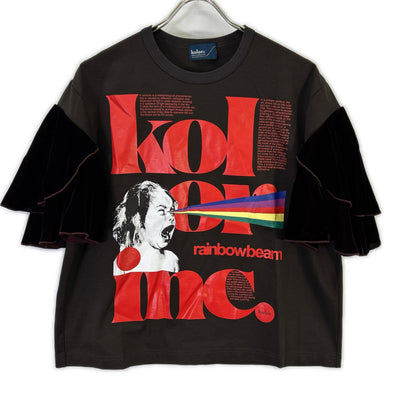 kolor カラー ブラウン 21SCL-T11202 フリル レインボーTEE カットソー トップス