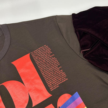 kolor カラー ブラウン 21SCL-T11202 フリル レインボーTEE カットソー トップス