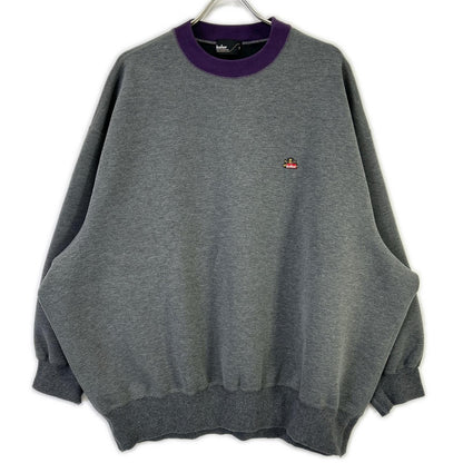 kolor カラー グレー×パープル 21WCMーT12202S ロゴ刺繍 ダンボールクルーネックスウェットシャツ トップス