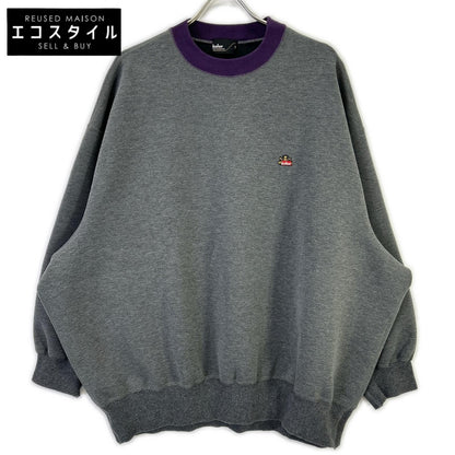 kolor カラー グレー×パープル 21WCMーT12202S ロゴ刺繍 ダンボールクルーネックスウェットシャツ トップス