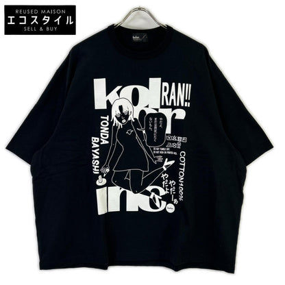 kolor カラー ブラック 23SCM-T12207 度詰めハード天竺プリントTシャツ トップス