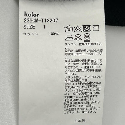 kolor カラー ブラック 23SCM-T12207 度詰めハード天竺プリントTシャツ トップス