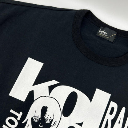 kolor カラー ブラック 23SCM-T12207 度詰めハード天竺プリントTシャツ トップス
