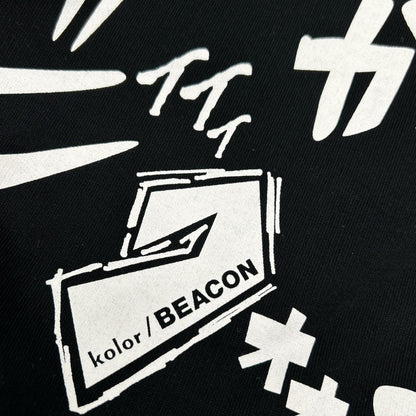 kolor カラー ブラック 22WBM-T08233 BEACON プリント SWEAT トップス